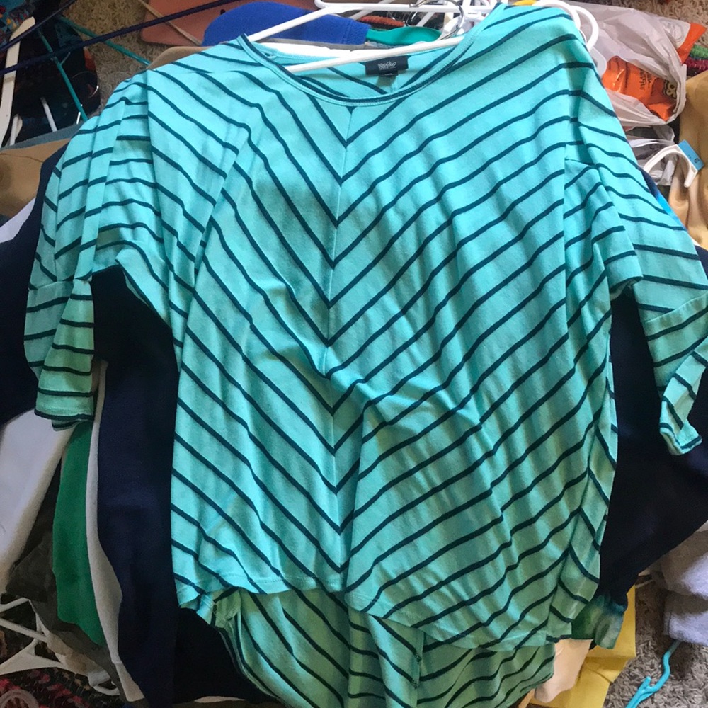 Long sleeve teal blouse